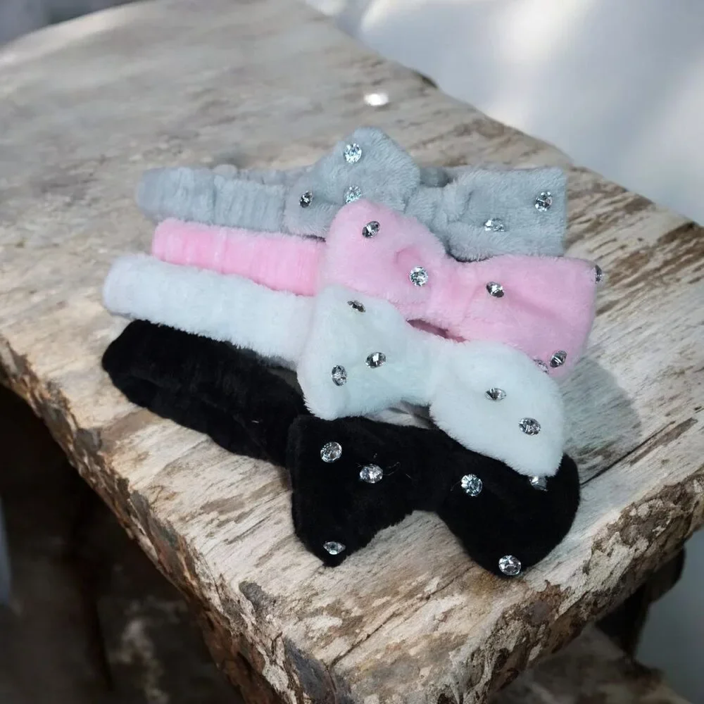 Bling It On Spa Top Bow Headbands with Elastic Band